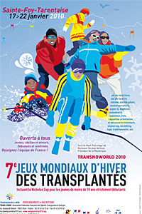 Affiche des 7es jeux mondiaux d'hiver des transplants 2010